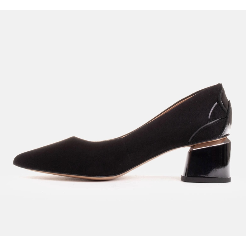 Marco Shoes Černé semišové lodičky s květinovým vzorem černý 1