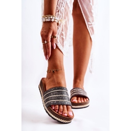 S.Barski Dámské klasické pantofle s řetízkem Black Maddy černá 2