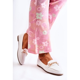 PG1 Dámské mokasíny s ozdobnými perlami, bílé Sergia bílý 1