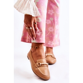 PG1 Dámské hnědé mokasíny s ozdobnými perlami od Sergia hnědý 1