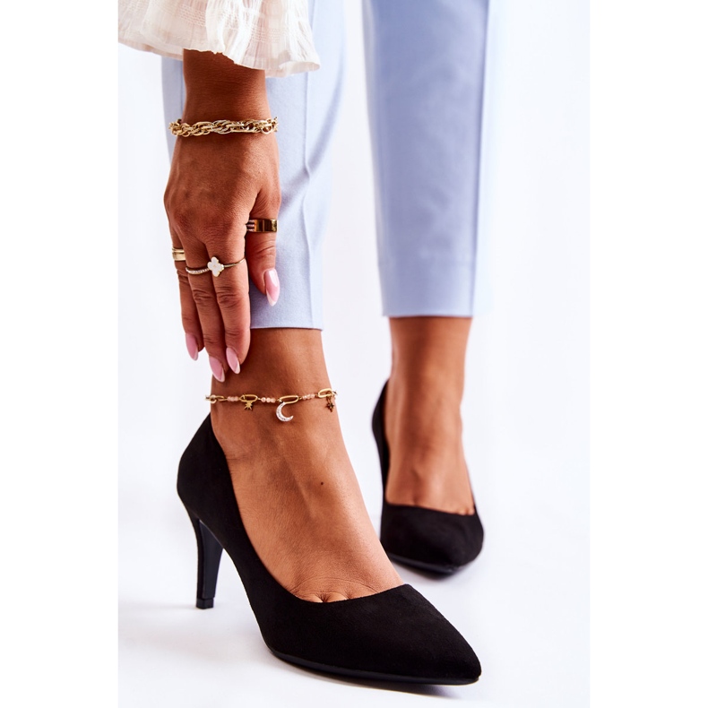 PG1 Klasické černé semišové podpatky černá 1