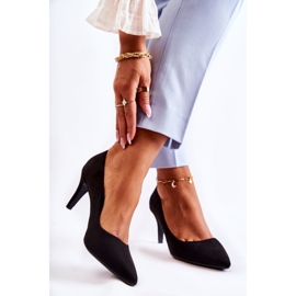 PG1 Klasické černé semišové podpatky černý 2