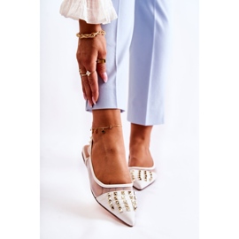 Dámské baleríny s cvočky White Kinley bílý 1