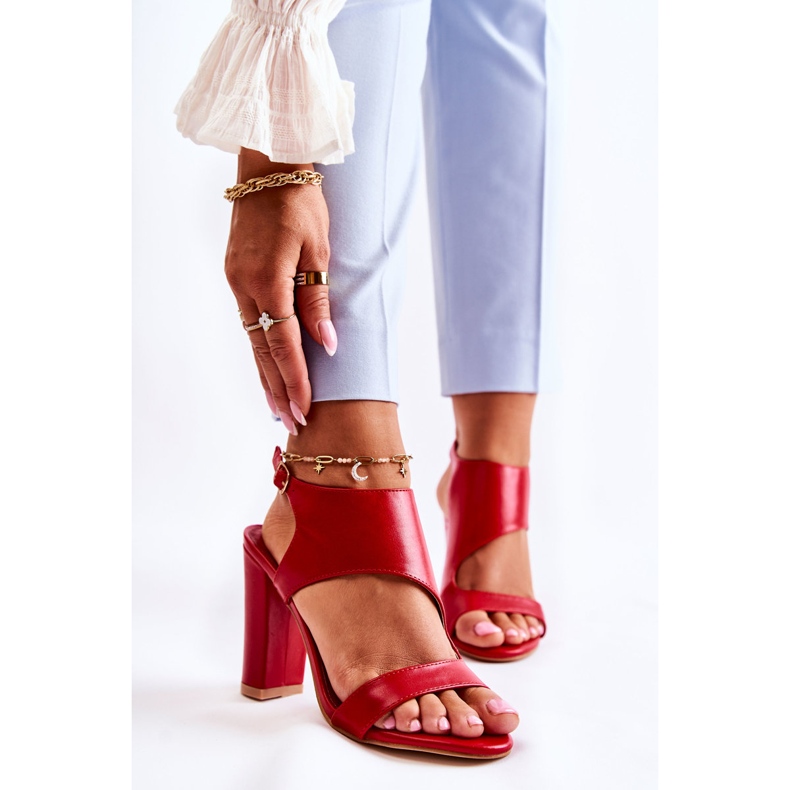 Červené sandály Maronni Scoop Neck Neck 1