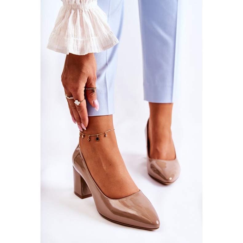 Lakované lodičky Sergio Leone PB411 Brown hnědý 1