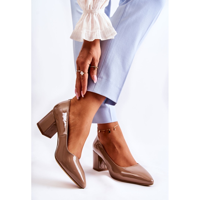 Lakované lodičky Sergio Leone PB411 Brown hnědý 2