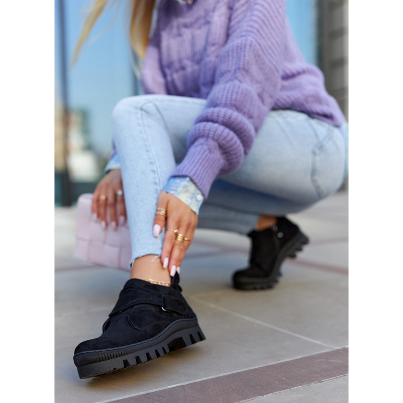 S.Barski Remgate Black Suede Trappers se zipem černá 1