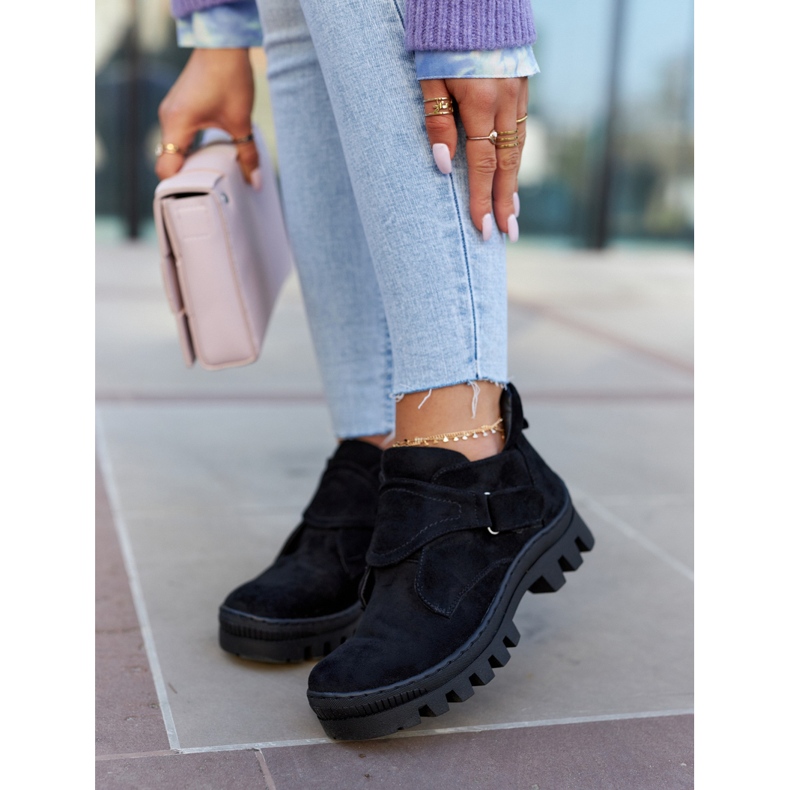 S.Barski Remgate Black Suede Trappers se zipem černá 3