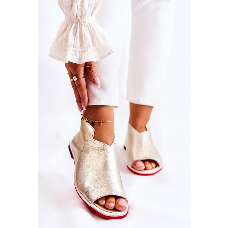 Nicole Kožené Sandály Na Zlatém Clorie Posuvníku zlatý 1