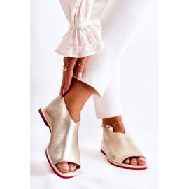 Nicole Kožené Sandály Na Zlatém Clorie Posuvníku zlatý 2