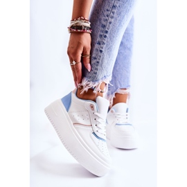 PS1 Dámská vázaná sportovní obuv Tenisky bílá a modrá Manila bílý modrý 1