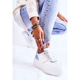 PS1 Dámská vázaná sportovní obuv Tenisky bílá a modrá Manila bílý modrý 2