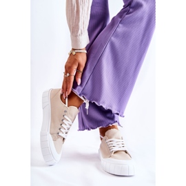 Dámské tenisky béžové přichází na platformě béžový 1