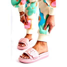 Dámské žabky s přezkou, růžové růžový 1