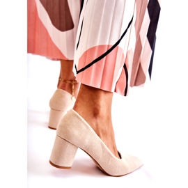 PS1 Klasické Semišové Lodičky Na Baru Béžové Lency béžový 3