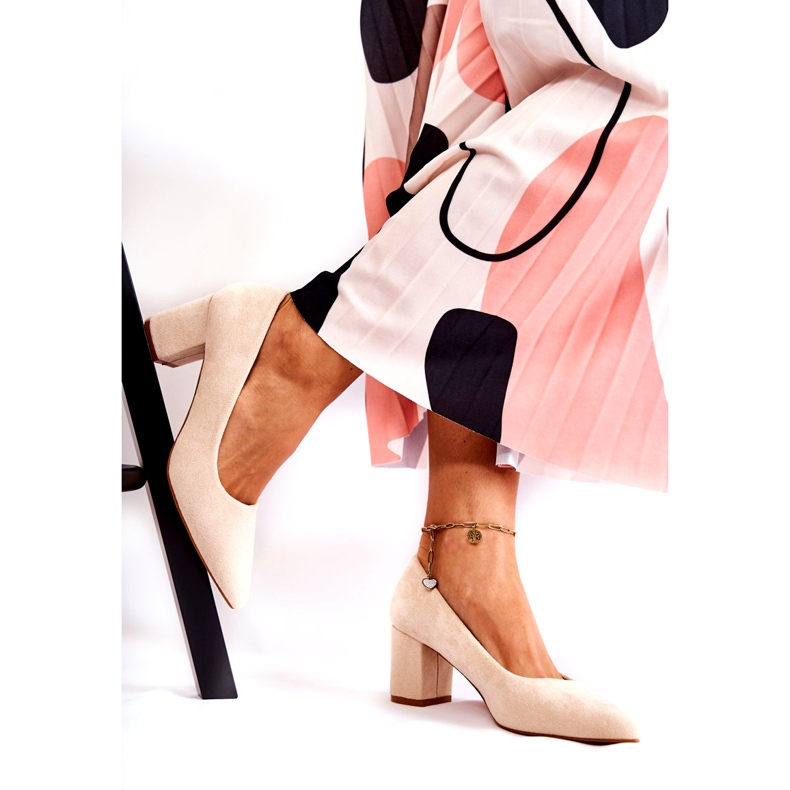 PS1 Klasické Semišové Lodičky Na Baru Béžové Lency béžový 2