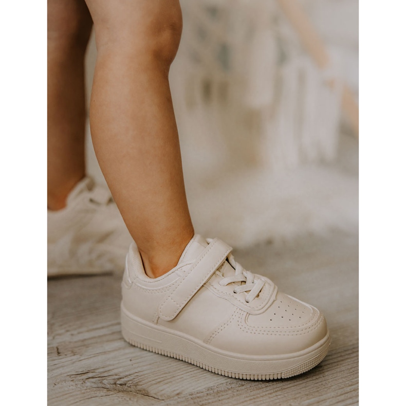 FR1 Dětská sportovní obuv na suchý zip Beige Elike béžový 2