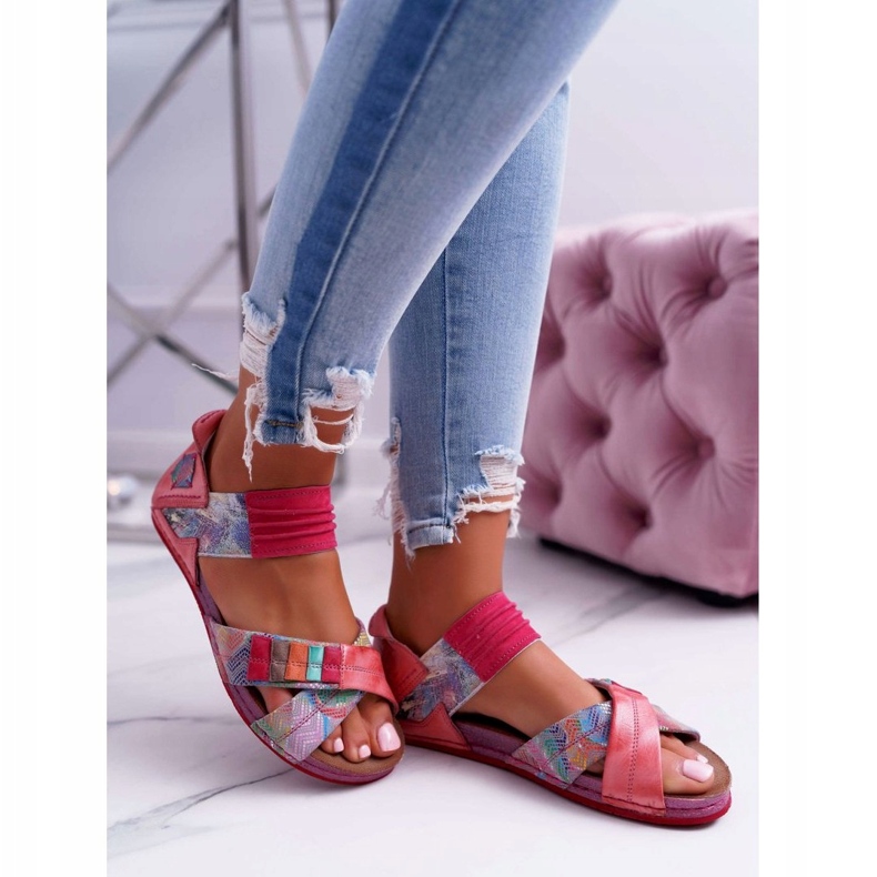 Dámské sandály Maciejka Pink 03375 Leather růžový vícebarevný 3 Dámské sandály Maciejka Pink 03375 Leather růžový vícebarevný 3