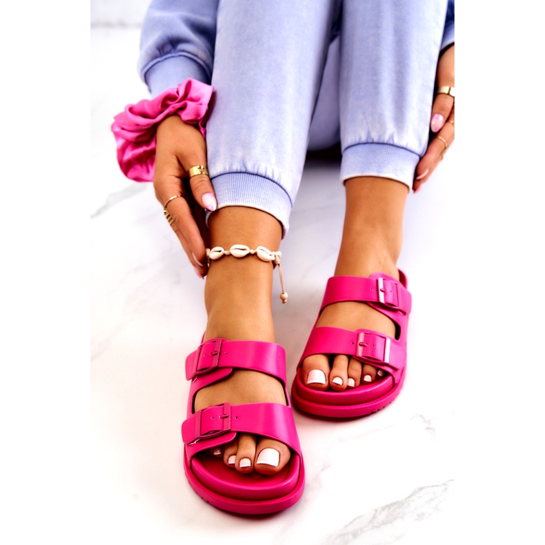 S.Barski Gumové pantofle se sponou Fuchsia Corina růžový 3