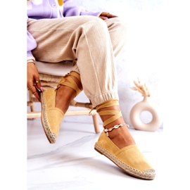 FB1 Vázané žluté Ismanne Suede Espadrilky žluť 4