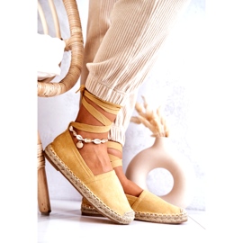 FB1 Vázané žluté Ismanne Suede Espadrilky žluť 3