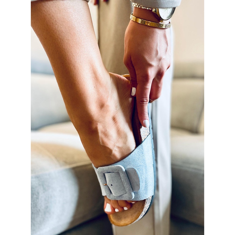 Korkové pantofle Priya Blue modrý 1 Korkové pantofle Priya Blue modrý 1