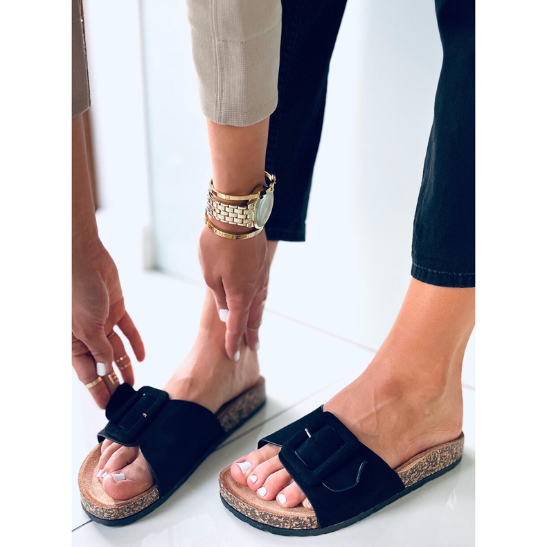 Korkové pantofle Priya Black černý 1