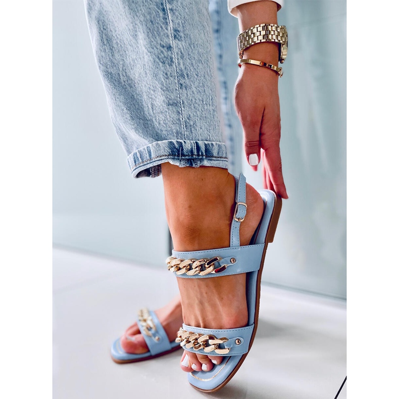 Sandály s řetízky India Blue modrý 2