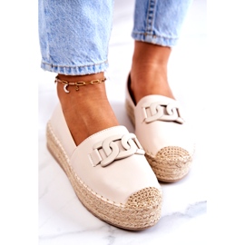 FB2 Klasické espadrilky na béžové platformě Julianne béžový 1
