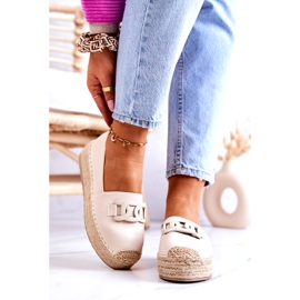 FB2 Klasické espadrilky na béžové platformě Julianne béžový 2