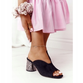 Semišové sandály na vysokém podpatku S.Barski C420-15 Black černá 3