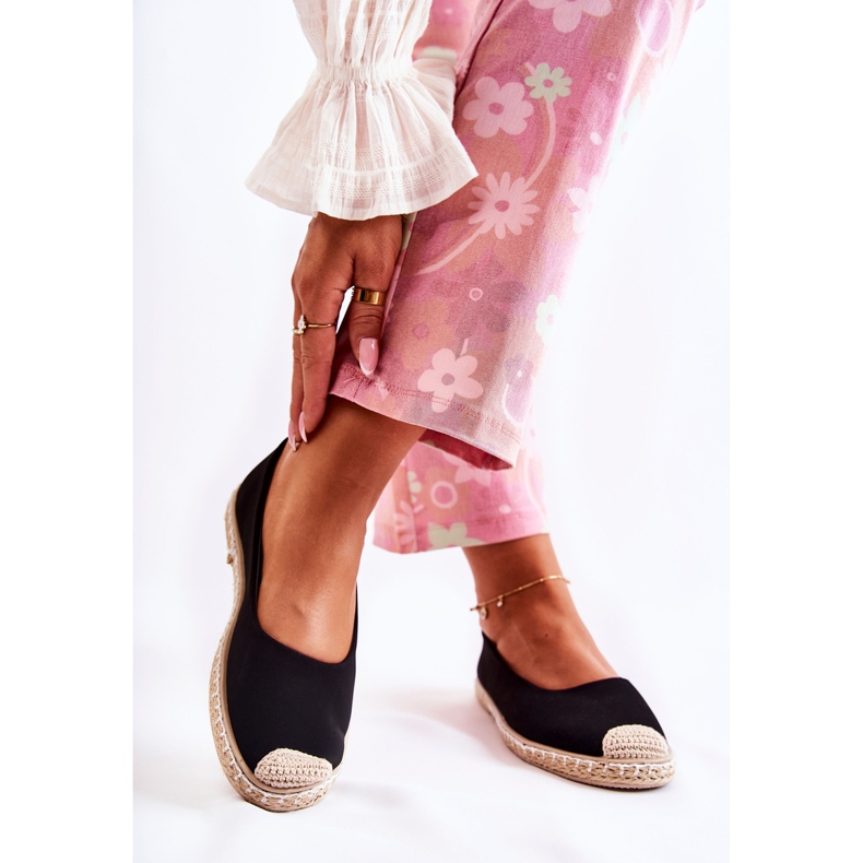 Klasické semišové dámské espadrilky Black Calabria černý 2