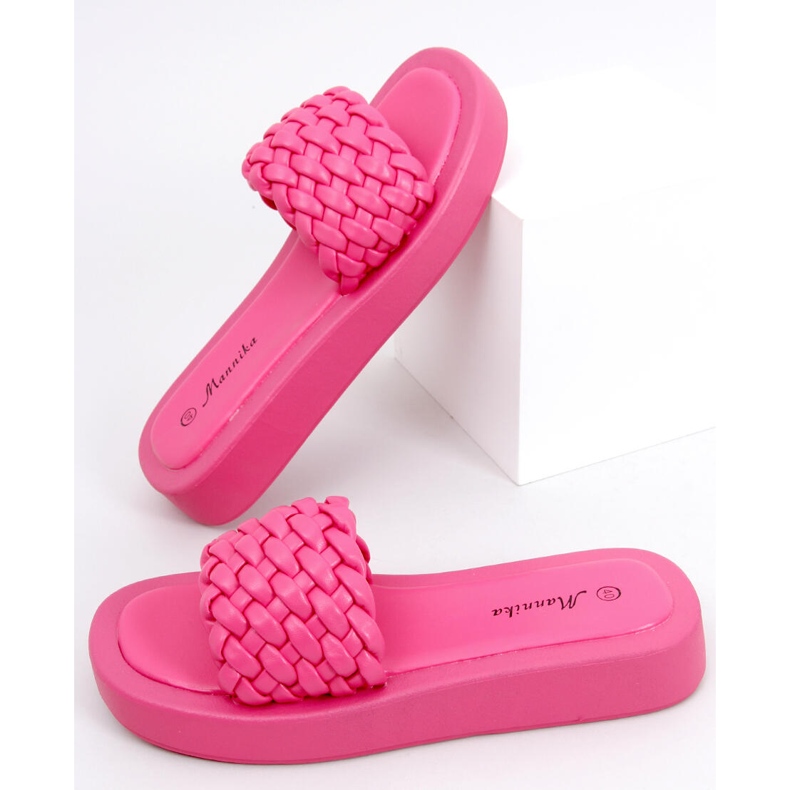 Sandály na vysokém podpatku se zapletenými pruhy Elida Fushia růžový 1 Sandály na vysokém podpatku se zapletenými pruhy Elida Fushia růžový 1