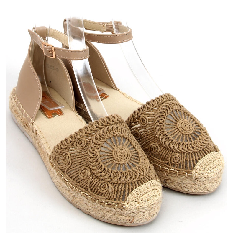 Jasmine Khaki prolamované espadrilky béžový 1