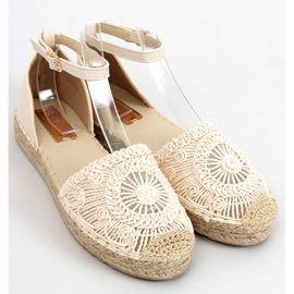 Jasmínově béžové prolamované espadrilky béžový 1 Jasmínově béžové prolamované espadrilky béžový 1