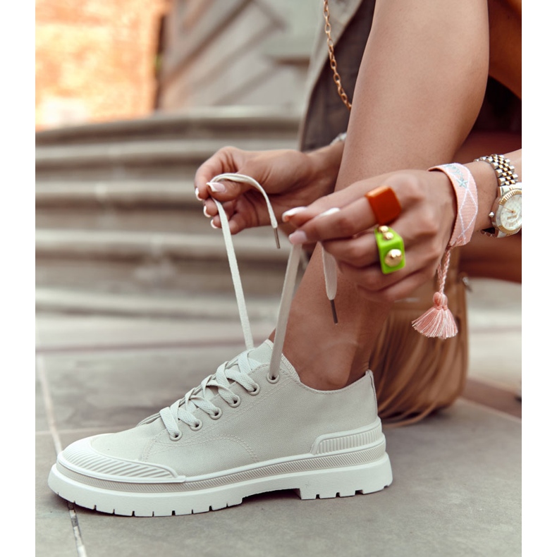 PS1 Dámské látkové tenisky Světle béžová Parossa béžový 1 PS1 Dámské látkové tenisky Světle béžová Parossa béžový 1