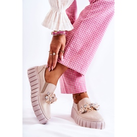 PA2 Dámské kožené nazouvací tenisky s béžovým zdobením Mirana 2