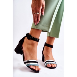 PG1 Módní semišové sandály na nízkém podpatku černá Nallia modrý stříbrný 1 PG1 Módní semišové sandály na nízkém podpatku černá Nallia modrý stříbrný 1