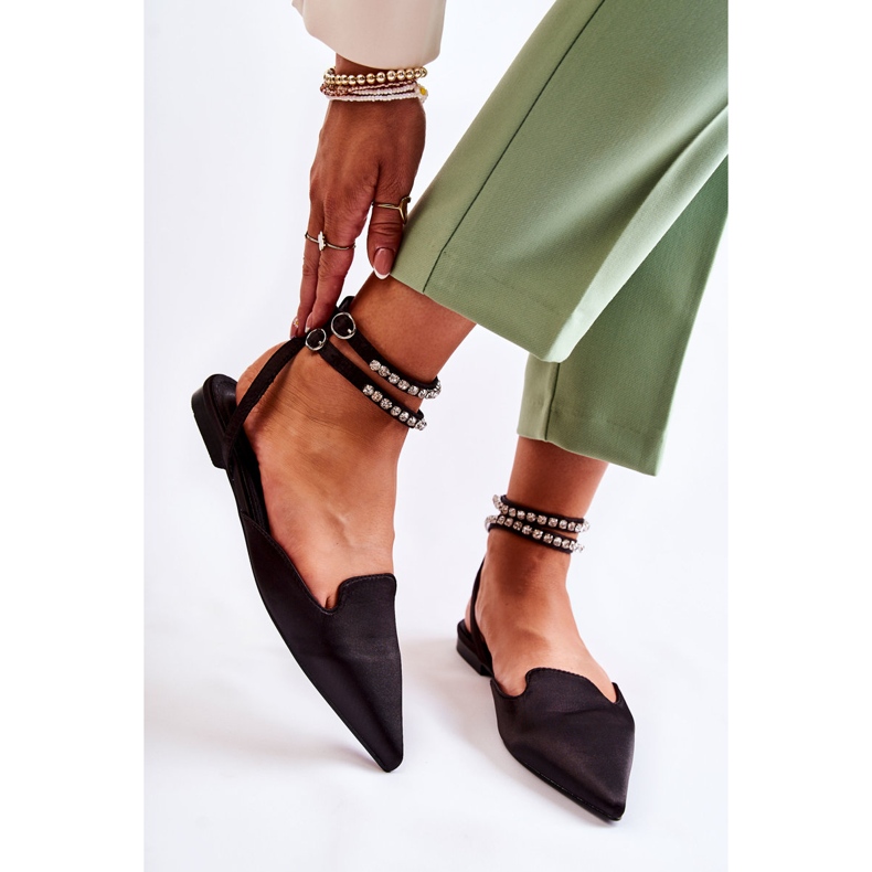 WS1 Černé dámské sandály Amisha se špicovou špičkou černá 2