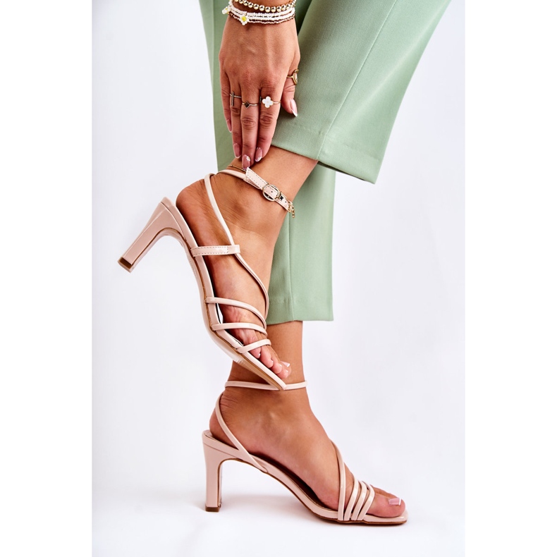 WS1 Klasické lakované sandály na vysokých podpatcích béžová Milani béžový 2