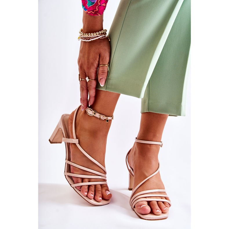 WS1 Klasické lakované sandály na vysokých podpatcích béžová Milani béžový 1