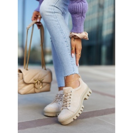 S.Barski Dámské semišové šněrovací boty, béžová béžový 1