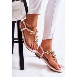 PG2 Módní sandály žabky s motýlky světle béžové Jennissa béžový 1