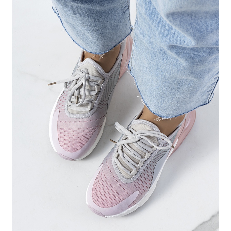 Šedé sportovní tenisky od Glaner růžový šedá 1