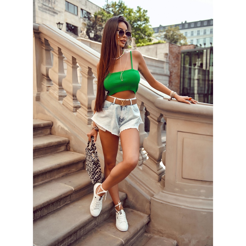 Dámské kožené tenisky s nápisem Big Star EE274316 White bílý 2