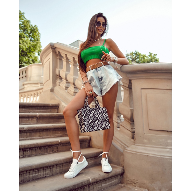 Dámské kožené tenisky s nápisem Big Star EE274316 White bílý 1