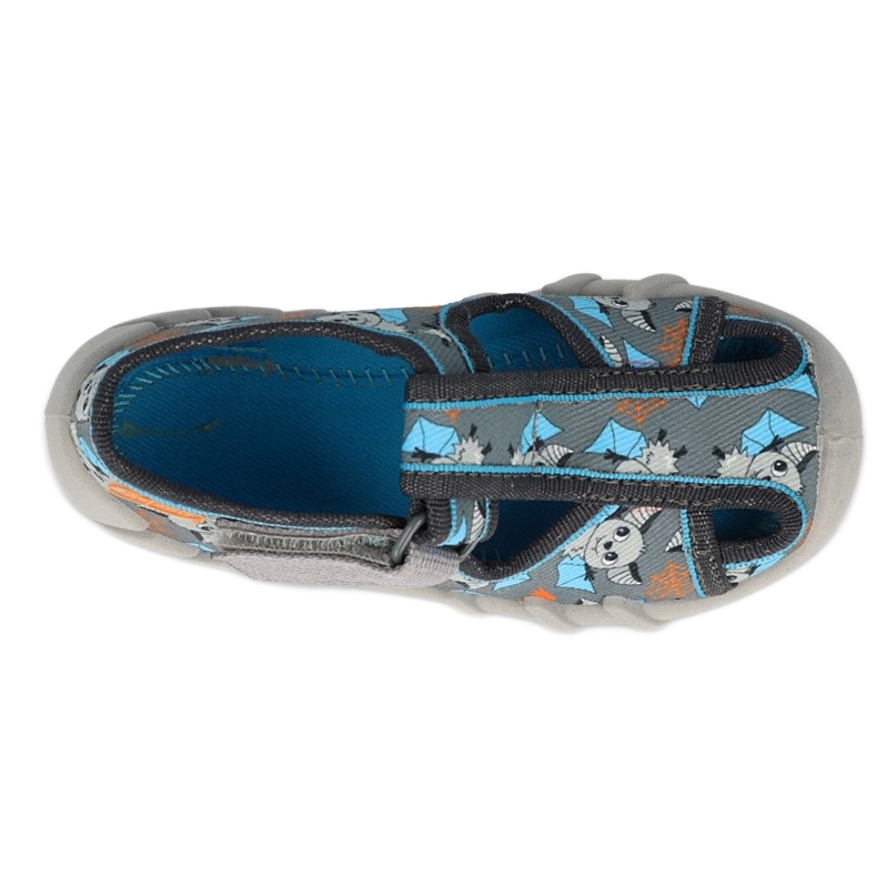 Befado dětské pantofle 190P104 šedomodré šedá 3