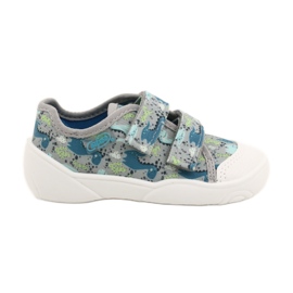 Dětské pantofle Befado na suchý zip 907P156 modré modrý 2