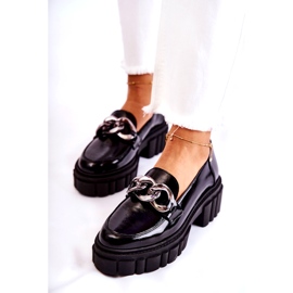 Dámské mokasíny Kožené mokasíny černé Laura Messi 2339 černá 3