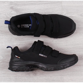 Černé nepromokavé trekové boty American Club na suchý zip černá 4